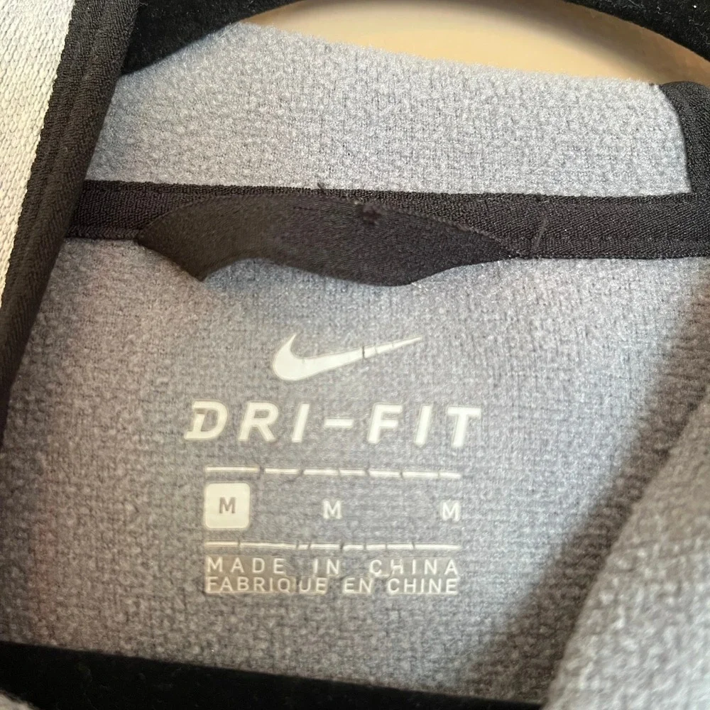 Nike Dri-FIT Womens Full Zip Hoodie Gray Heathered Scuba Neck Jacket M